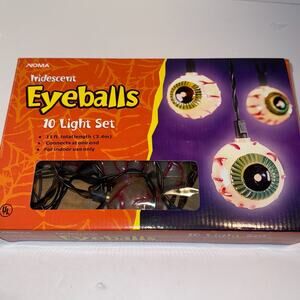 Iridescent Eyeballs New Halloween 10 Light String Set Blow Mold by Noma